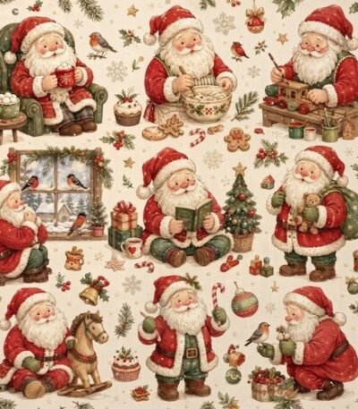 Tecido Policanvas Natal Pais Natais – Cru