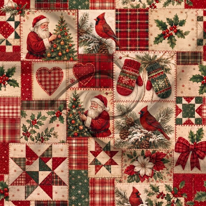 Tecido Tecido Policanvas Natal Patchwork Natal v2 Violet Fabrics