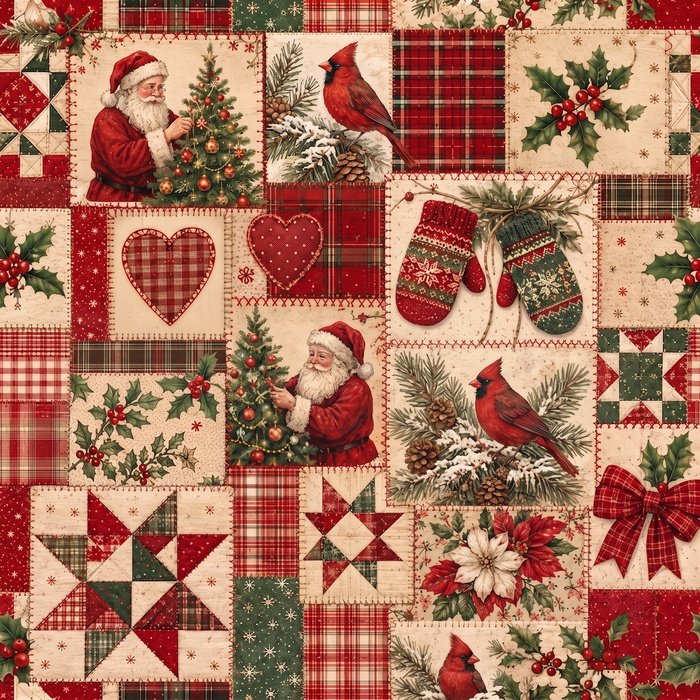 Tecido Tecido Policanvas Natal Patchwork Natal2 Violet Fabrics