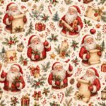 Tecido Decoração Policanvas Natal Pai Natal