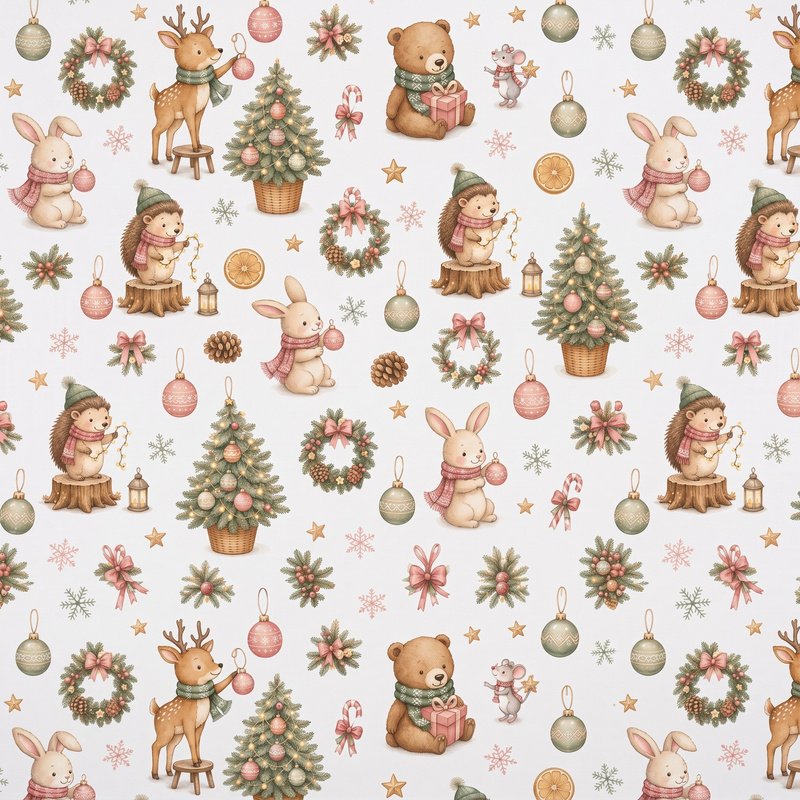 Tecido Tecido Popeline Bosque no Natal Violet Fabrics