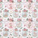 Tecido Popeline Brinquedos e Bolas de Natal - Branco