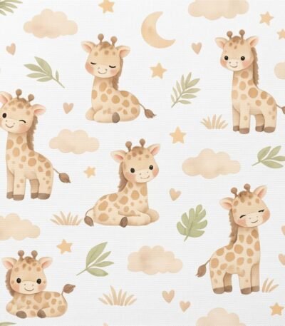 Popeline Girafa  Sonhos – Branco