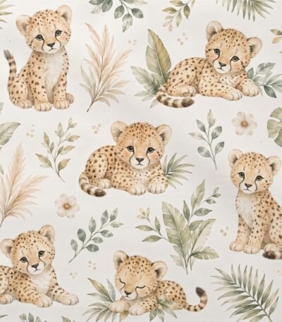 Popeline Leopardo Baby – Branco