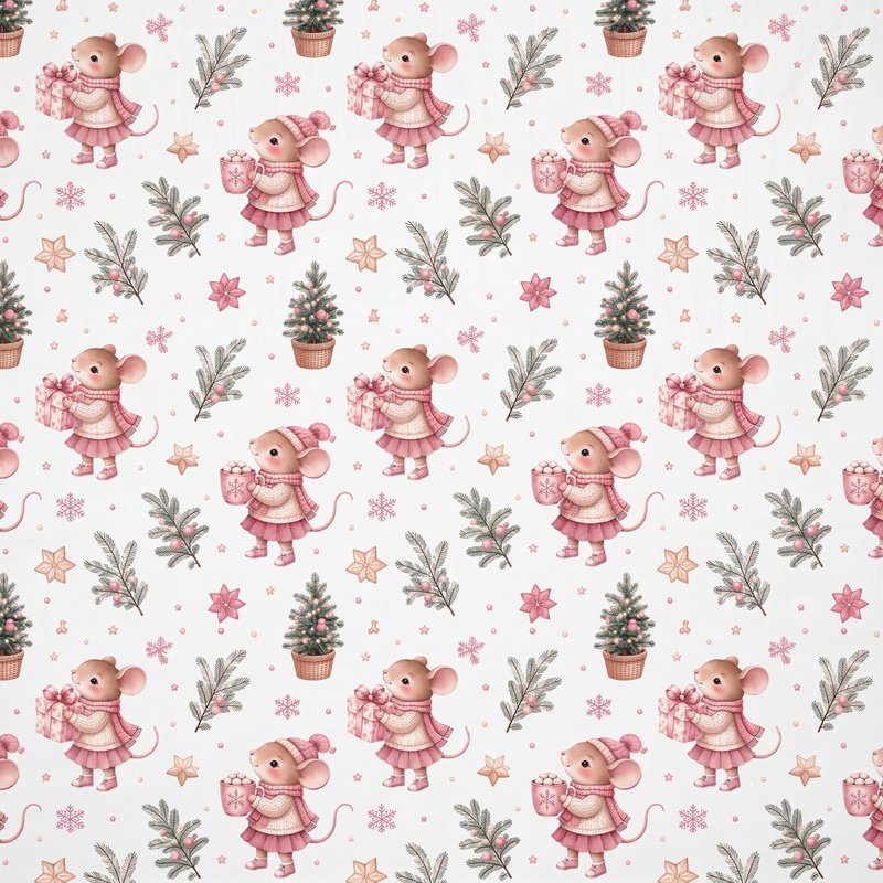 Tecido Tecido Popeline Ratinha Presentes Violet Fabrics