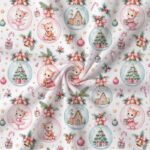 Tecido Popeline Ratinhas e Bolas de Natal - Branco - Image 2