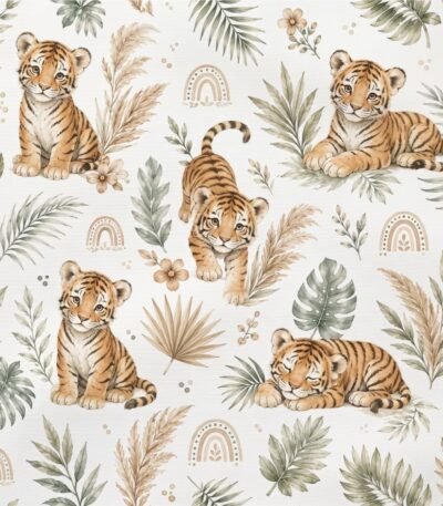 Popeline Tigre Baby – Branco
