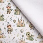 Softshell Impermeável e Respirável Castelo Dragão e Soldado - Branco