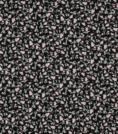 Viscose Mini Flowers – Preto
