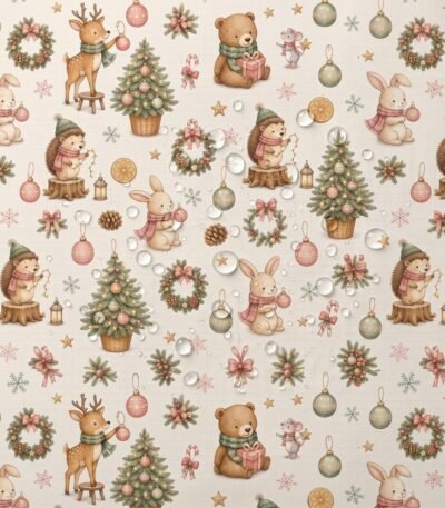 Tecido Nylon Impermeável Bosque no Natal