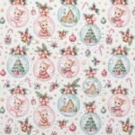 Tecido Nylon Impermeável Ratinhas e Bolas de Natal