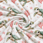 Malha Coralina Tartarugas - Branco