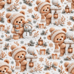 Malha Coralina Ursinhos na Neve - Branco