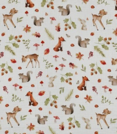 Musselina Bosque Animais – Branco