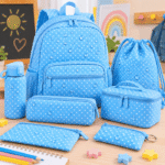 Nylon Impermeável Pintas - Azul Claro