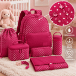 Nylon Impermeável Pintas - Rosa Fuxia