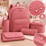 Nylon Impermeável Pintas - Rosa Velho
