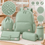 Tecido Nylon Impermeável Pintas - Verde Menta Escuro