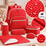 Nylon Impermeável Pintas - Vermelho