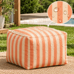 Tecido Nylon Impermeável Riscas 2cm Salmão Claro e Rosa Pêssego