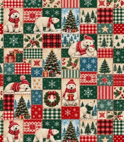 Tecido Policanvas Patchwork Natal – Cru