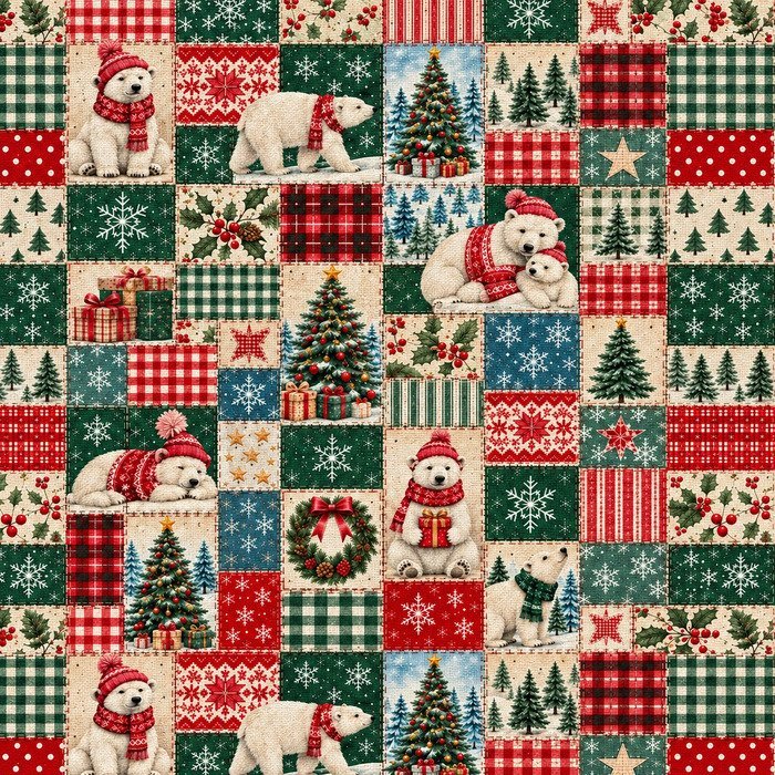 Tecido Policanvas Patchwork Natal – Cru