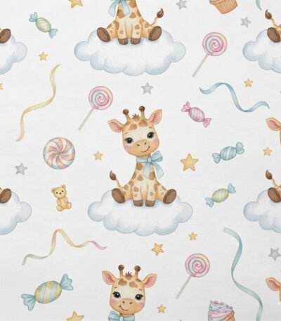 Popeline Girafas – Branco