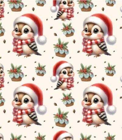 Tecido Popeline Natal Passarinho – Cru