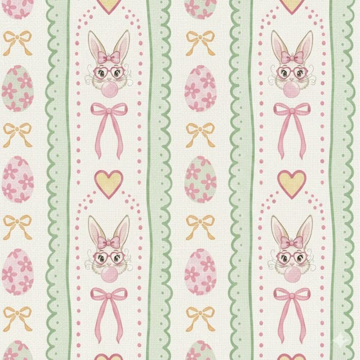 Popeline Páscoa Coelhinho e Ovos – Branco