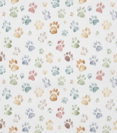 Popeline Animais Patinhas – Branco