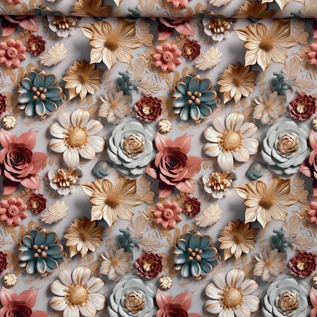 Seda Sablé Estampada 3D