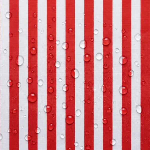 Tecido Nylon Impermeável Riscas 2cm Vermelho e Branco