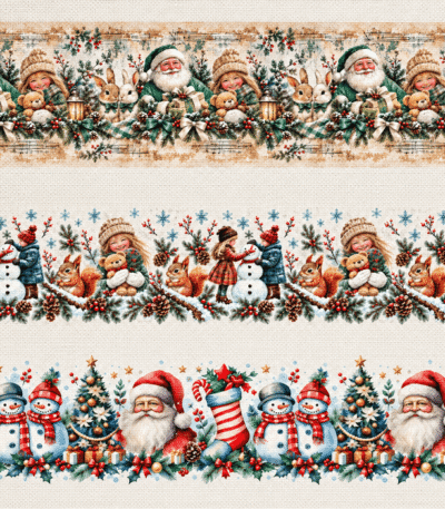 Tecido Policanvas Barras Natal