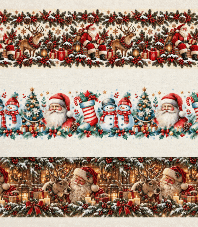 Tecido Policanvas Barras Natal