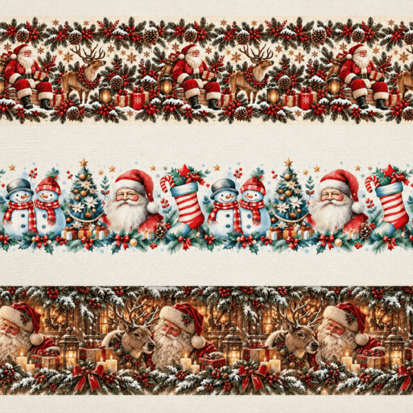 Tecido Policanvas Barras Natal