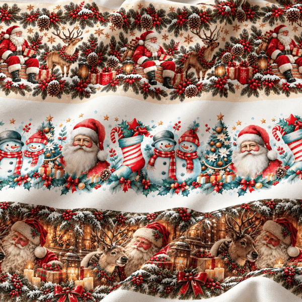 Tecido Policanvas Barras Natal