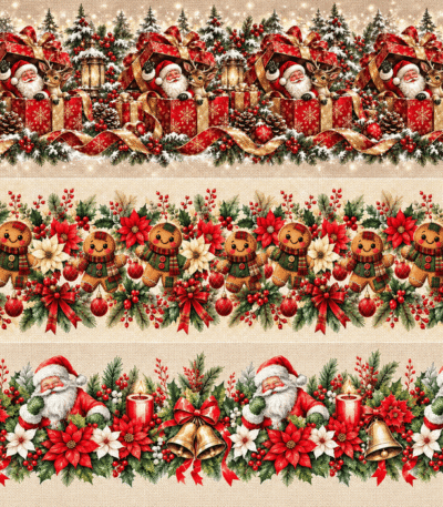 Tecido Policanvas Barras Natal