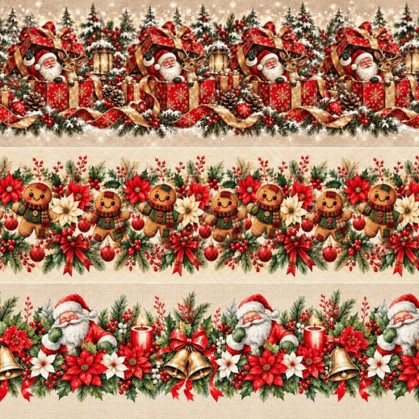 Tecido Policanvas Barras Natal