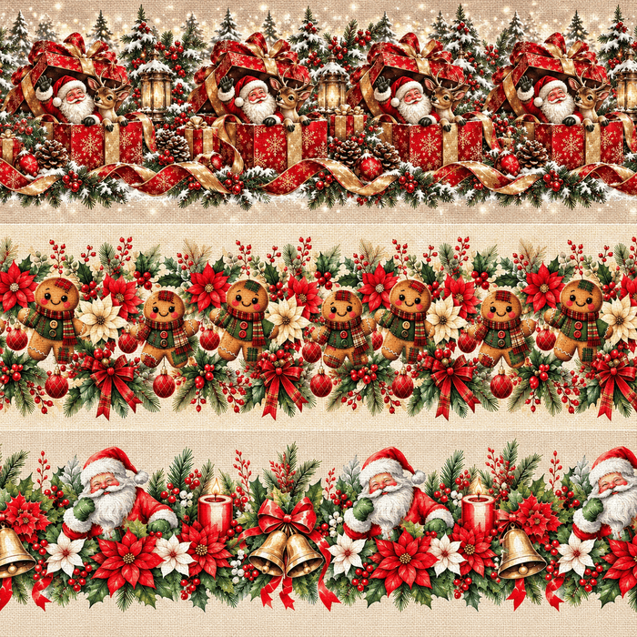 Tecido Policanvas Barras Natal