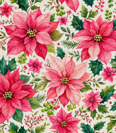 Tecido Policanvas Natal Flores de Natal – Cru