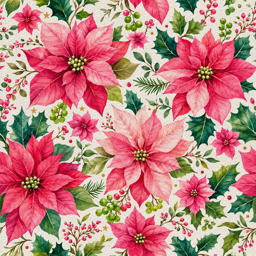 Tecido Policanvas Natal Flores de Natal – Cru