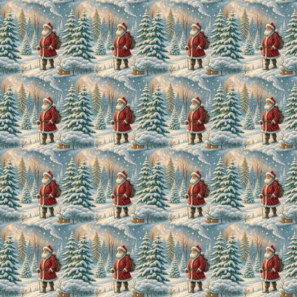 Tecido Decoração Policanvas Pai Natal