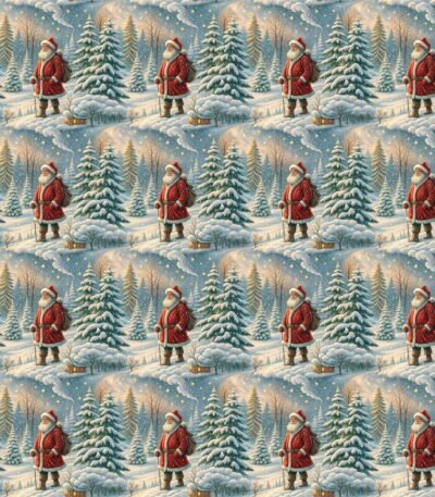 Tecido Decoração Policanvas Pai Natal