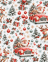 Tecido Popeline Pai Natal de Rena - Branco