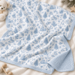 Tecido Popeline Toile Natalício Vintage - Azul