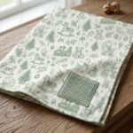 Tecido Popeline Toile Natalício Vintage - Verde Menta