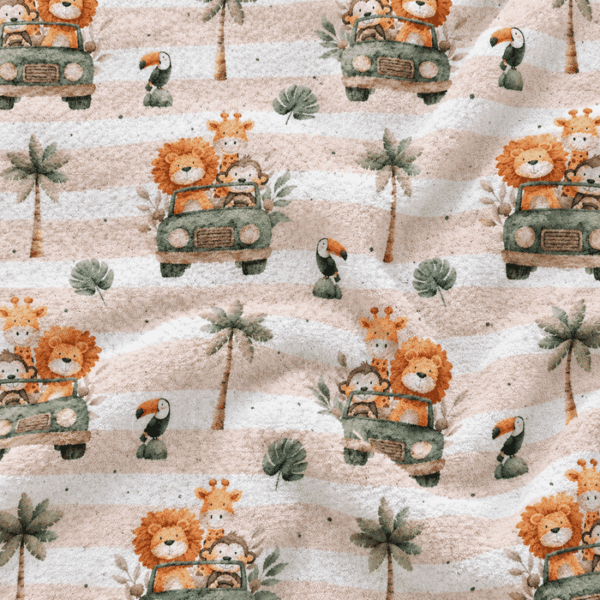 Turco p Toalhas Safari Jeep Riscas - Branco
